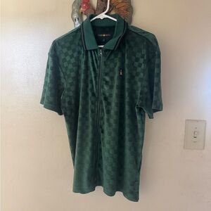 Teddy Fresh Dark Green Checkered Polo Shirt